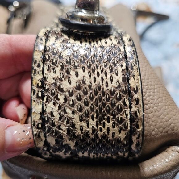 Coach Eddie 31 Hobo Shoulder Bag in Colorblock with Genuine Snakeskin - Picture 12 of 13